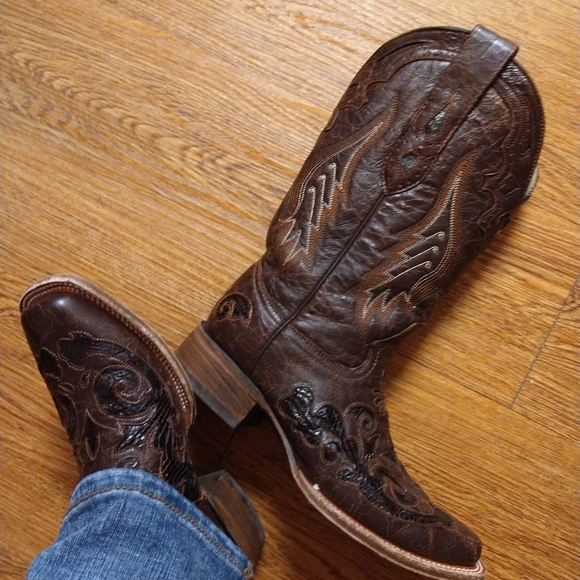 Corral Vintage Women's Size 6.5 Aqua-Black Pattern Western Boots